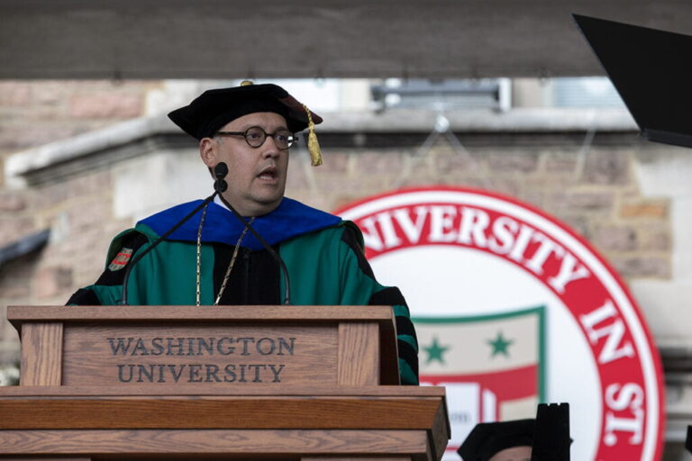 Newly inaugurated Washington University Chancellor Andrew D. Martin makes ‘WashU Pledge’