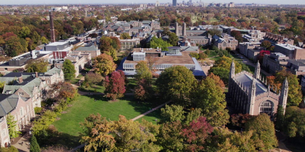 Ariel view of WashU's Danforth campus